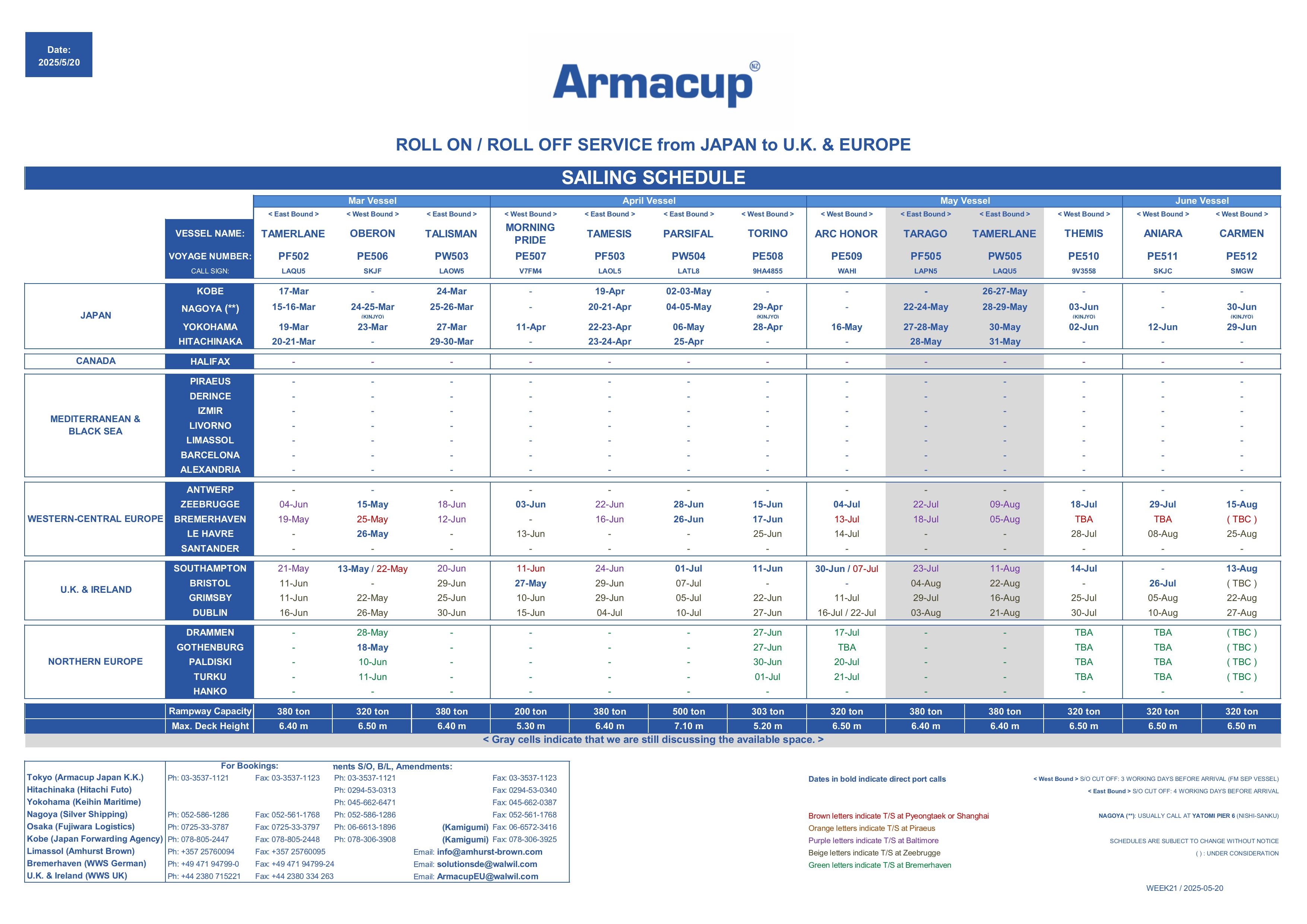SailingScheduleEurope2025.05.20